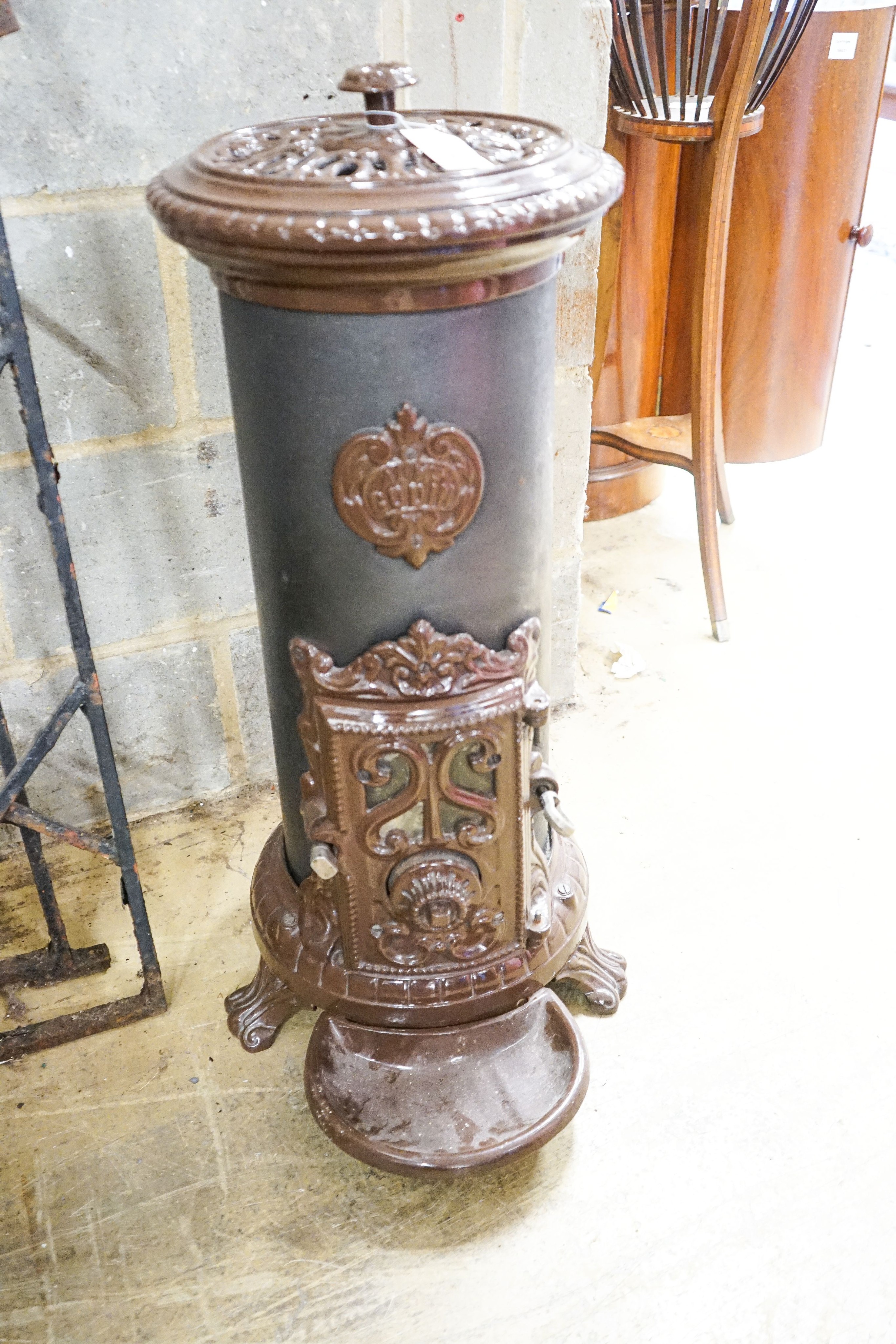A cast iron stove, height 80cm